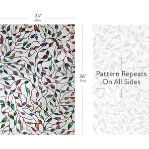 Artscape New Leaf | Privacy Window Film with Vibrant Colored Pattern | Non-Ad